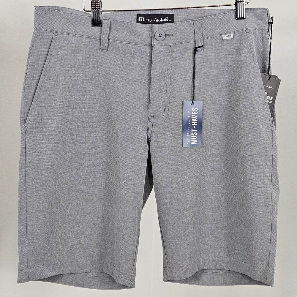 TravisMathew Beck Shorts Mens 33 Grey NEW Prestige Lifestyle Performance Golf